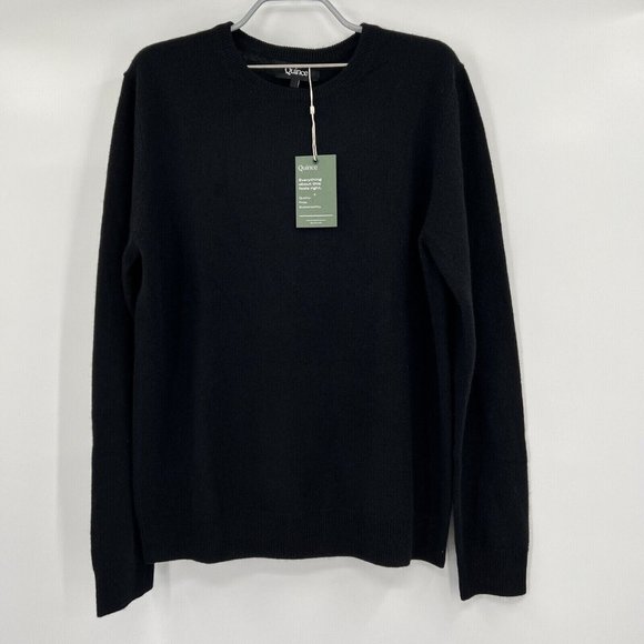 Quince Sweaters - Quince Women’s Black Mongolian Cashmere Crew Neck Sweater sz XS NWT Soft